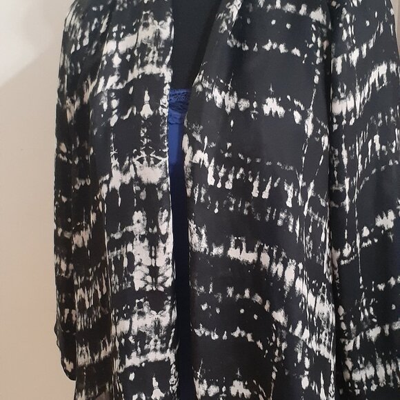 Cardigan mince noir et crème - Picture 2 of 5